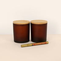 2 Tarros de Cristal Ámbar 