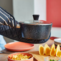 Juego de sartenes de cocina de 3 piezas.