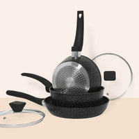 Juego de sartenes de cocina de 3 piezas.