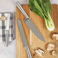 Juego de cuchillos y tablas de cortar de madera de acacia