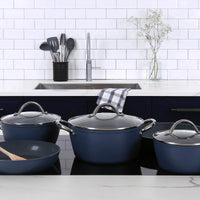 Juego de sartenes de cocina de 5 piezas - Azul Egeo