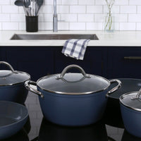 Juego de sartenes de cocina de 5 piezas - Azul Egeo