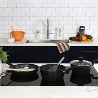 Juego de sartenes de cocina de 3 piezas.