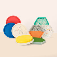 Juego de moldes para posavasos redondos y hexagonales